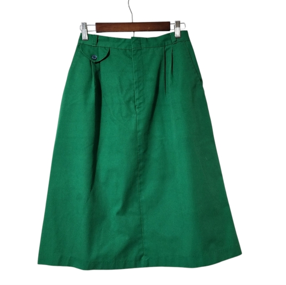 Vintage silver unicorn Kelly Green midi a line skirt - Picture 1 of 6